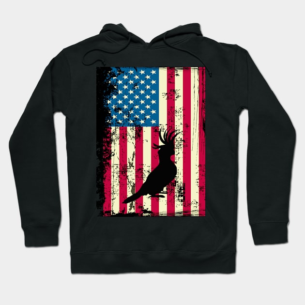 Parrot American Flag USA Patriotic 4th Of July Gifts Hoodie by KittleAmandass